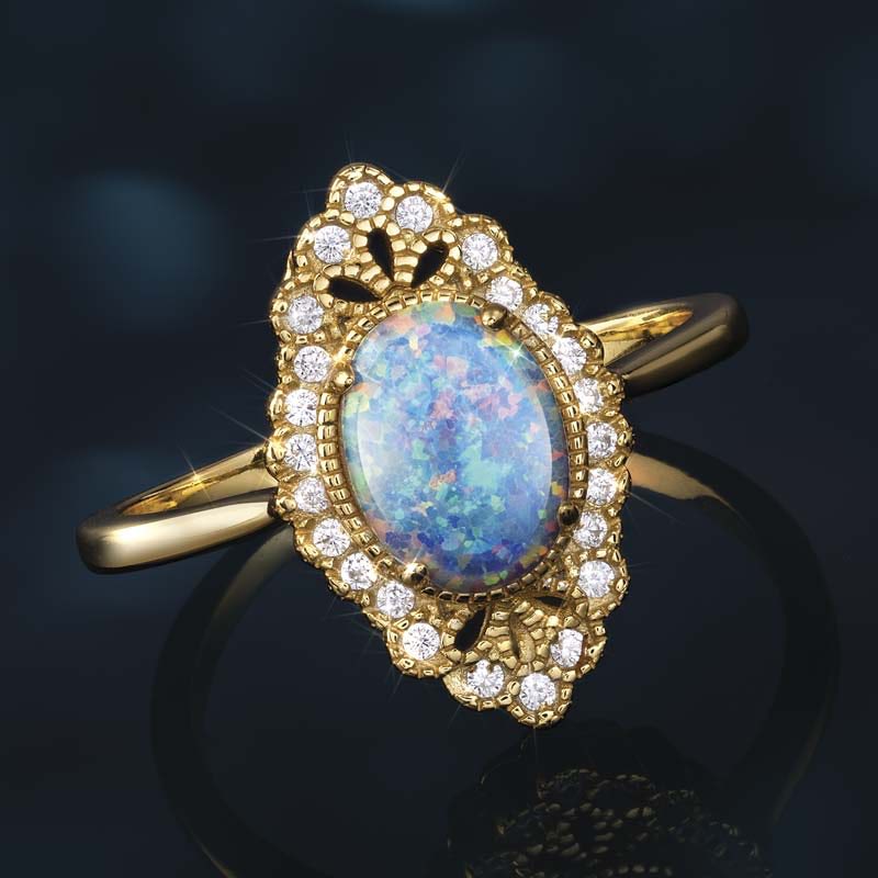 Kyocera Lab-Created Opal Jazz Ring